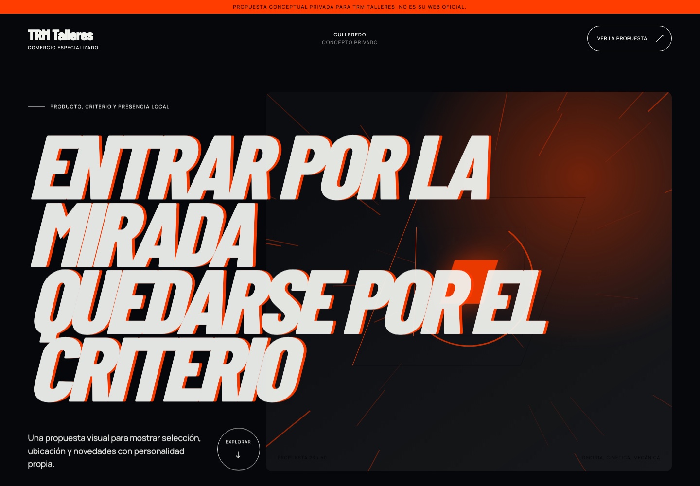 Concepto web Nocturna de PortadaStudio